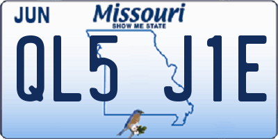MO license plate QL5J1E
