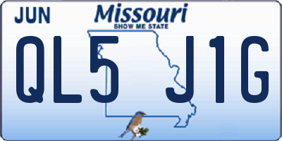 MO license plate QL5J1G