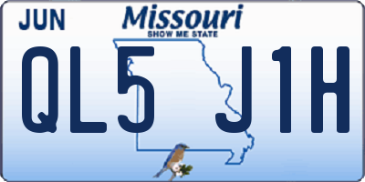 MO license plate QL5J1H