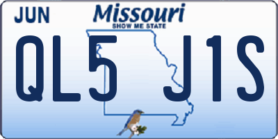 MO license plate QL5J1S
