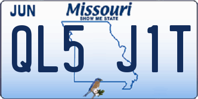 MO license plate QL5J1T