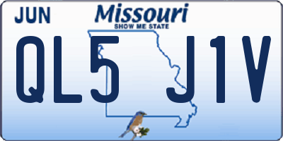 MO license plate QL5J1V