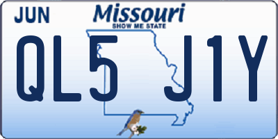 MO license plate QL5J1Y