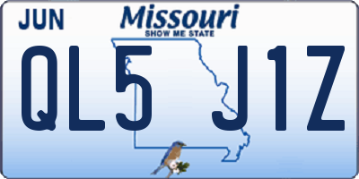 MO license plate QL5J1Z