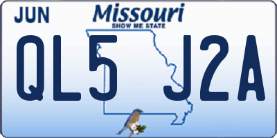MO license plate QL5J2A