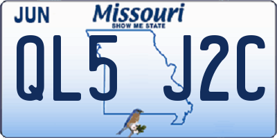 MO license plate QL5J2C