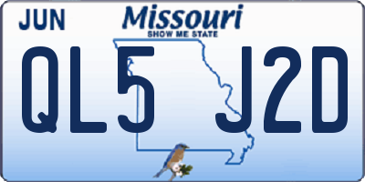 MO license plate QL5J2D