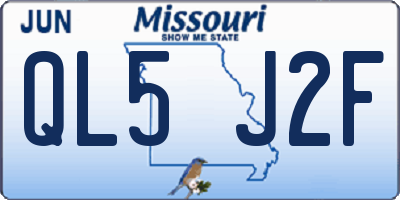 MO license plate QL5J2F
