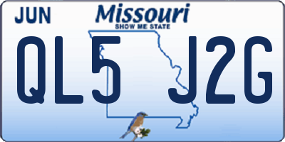 MO license plate QL5J2G