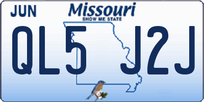 MO license plate QL5J2J