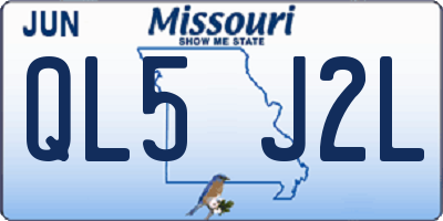 MO license plate QL5J2L