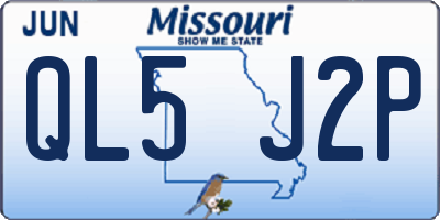 MO license plate QL5J2P