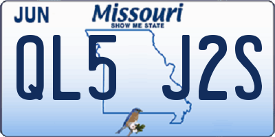 MO license plate QL5J2S