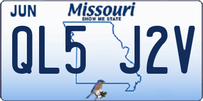 MO license plate QL5J2V