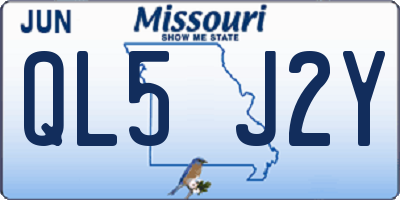 MO license plate QL5J2Y