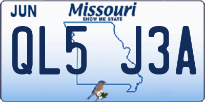 MO license plate QL5J3A