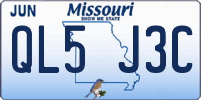 MO license plate QL5J3C