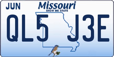 MO license plate QL5J3E