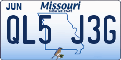 MO license plate QL5J3G