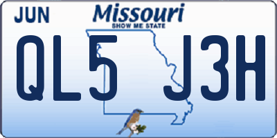 MO license plate QL5J3H