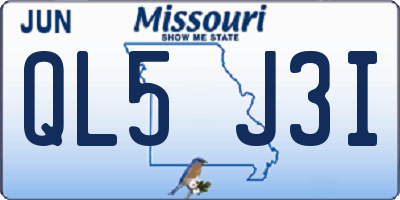 MO license plate QL5J3I