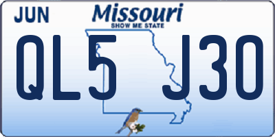 MO license plate QL5J3O