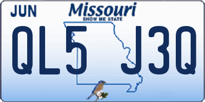 MO license plate QL5J3Q