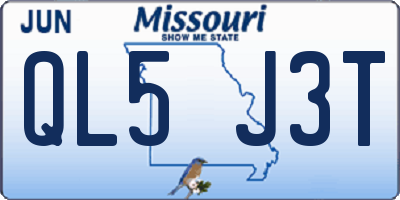 MO license plate QL5J3T