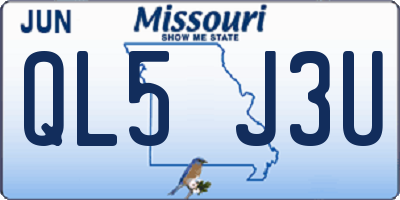 MO license plate QL5J3U