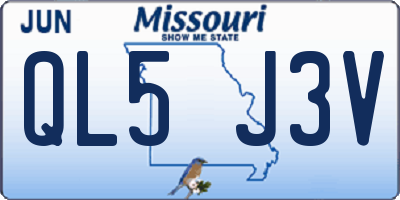 MO license plate QL5J3V