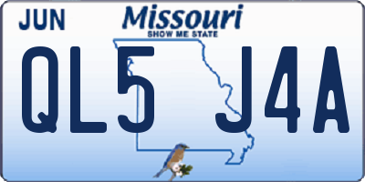 MO license plate QL5J4A