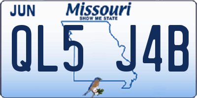 MO license plate QL5J4B