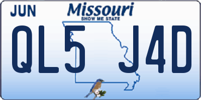 MO license plate QL5J4D