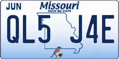 MO license plate QL5J4E