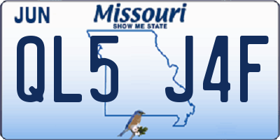 MO license plate QL5J4F