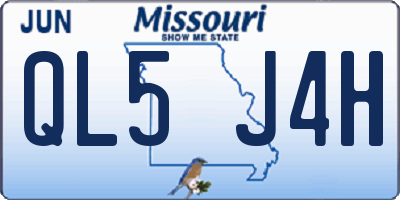 MO license plate QL5J4H