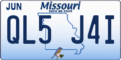 MO license plate QL5J4I