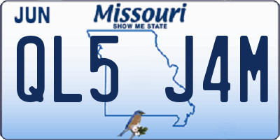 MO license plate QL5J4M