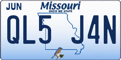 MO license plate QL5J4N