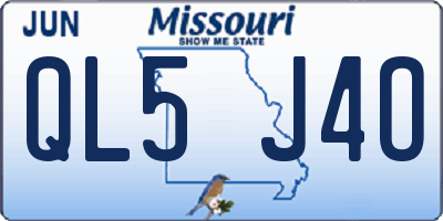 MO license plate QL5J4O