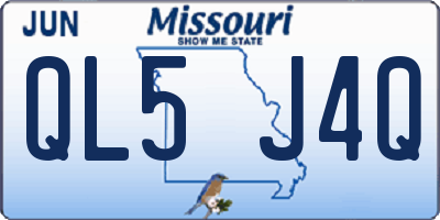 MO license plate QL5J4Q
