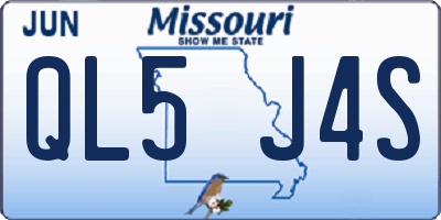 MO license plate QL5J4S