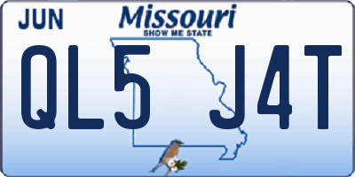 MO license plate QL5J4T