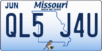 MO license plate QL5J4U