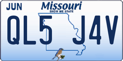 MO license plate QL5J4V