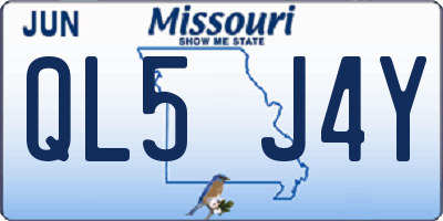MO license plate QL5J4Y