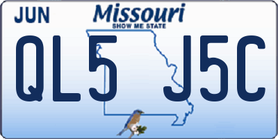 MO license plate QL5J5C