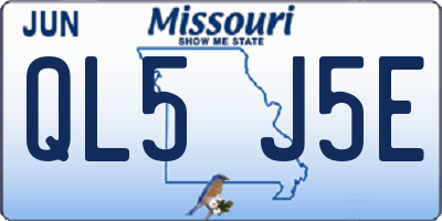 MO license plate QL5J5E