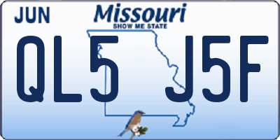 MO license plate QL5J5F
