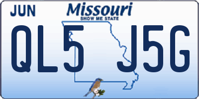 MO license plate QL5J5G